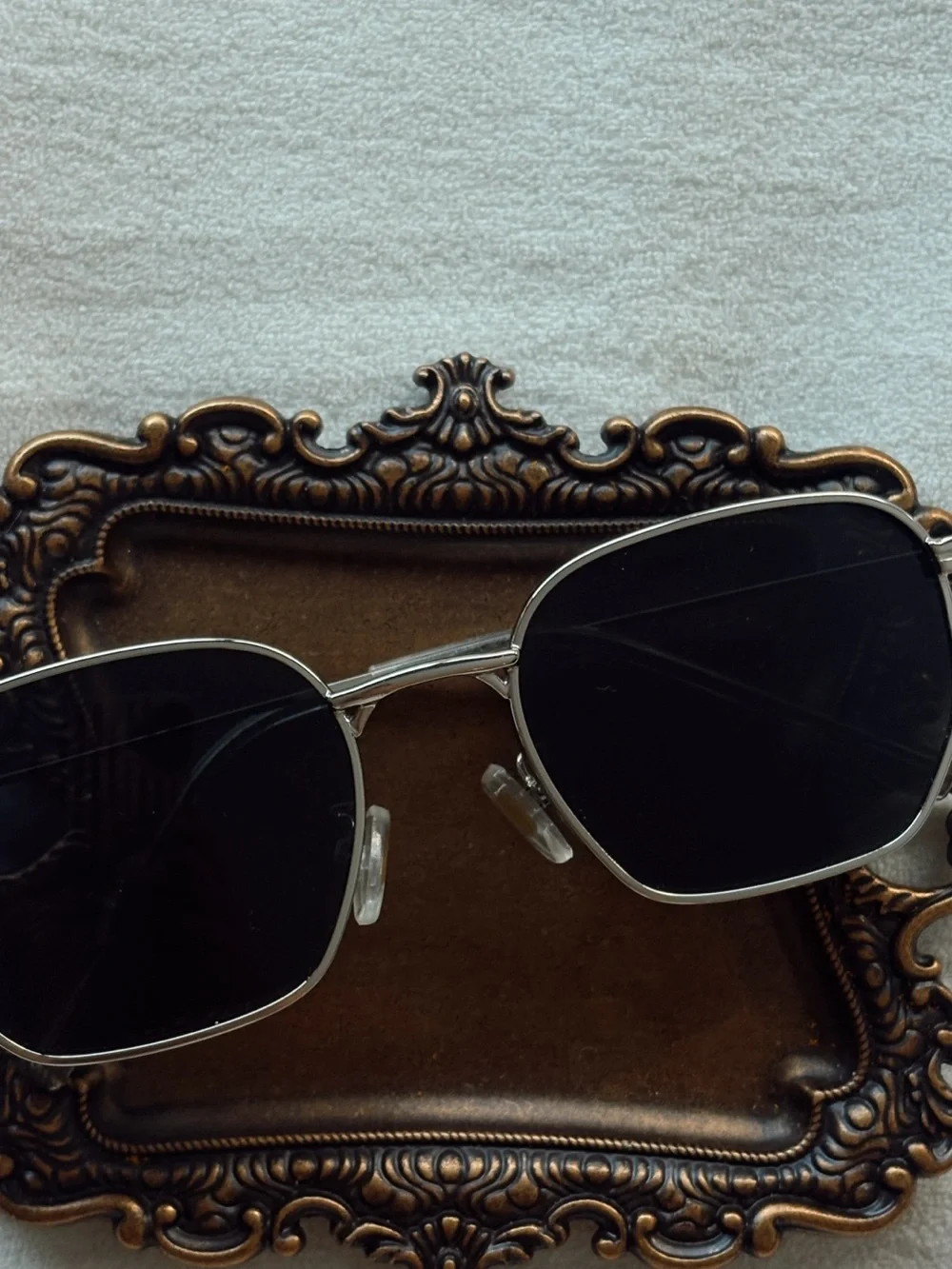 Silver Frame Black Lens Sunglasses